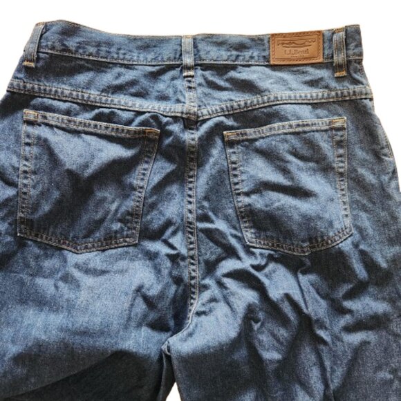 L.L. Bean Women’s 100% Cotton Denim Jeans – Size 14 M/T – Dark Blue Straight Leg - Picture 2 of 7